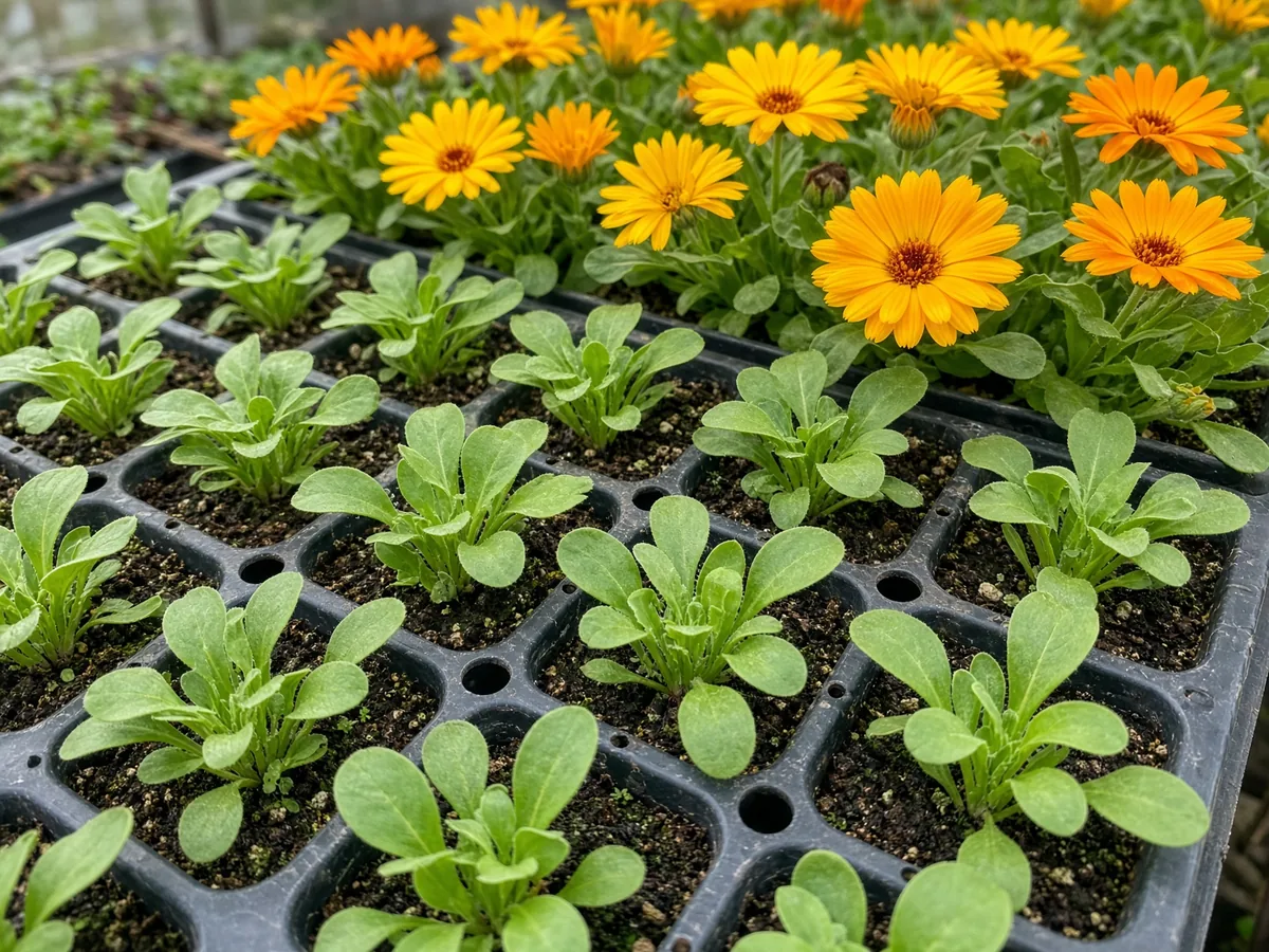 Calendula seedling tray