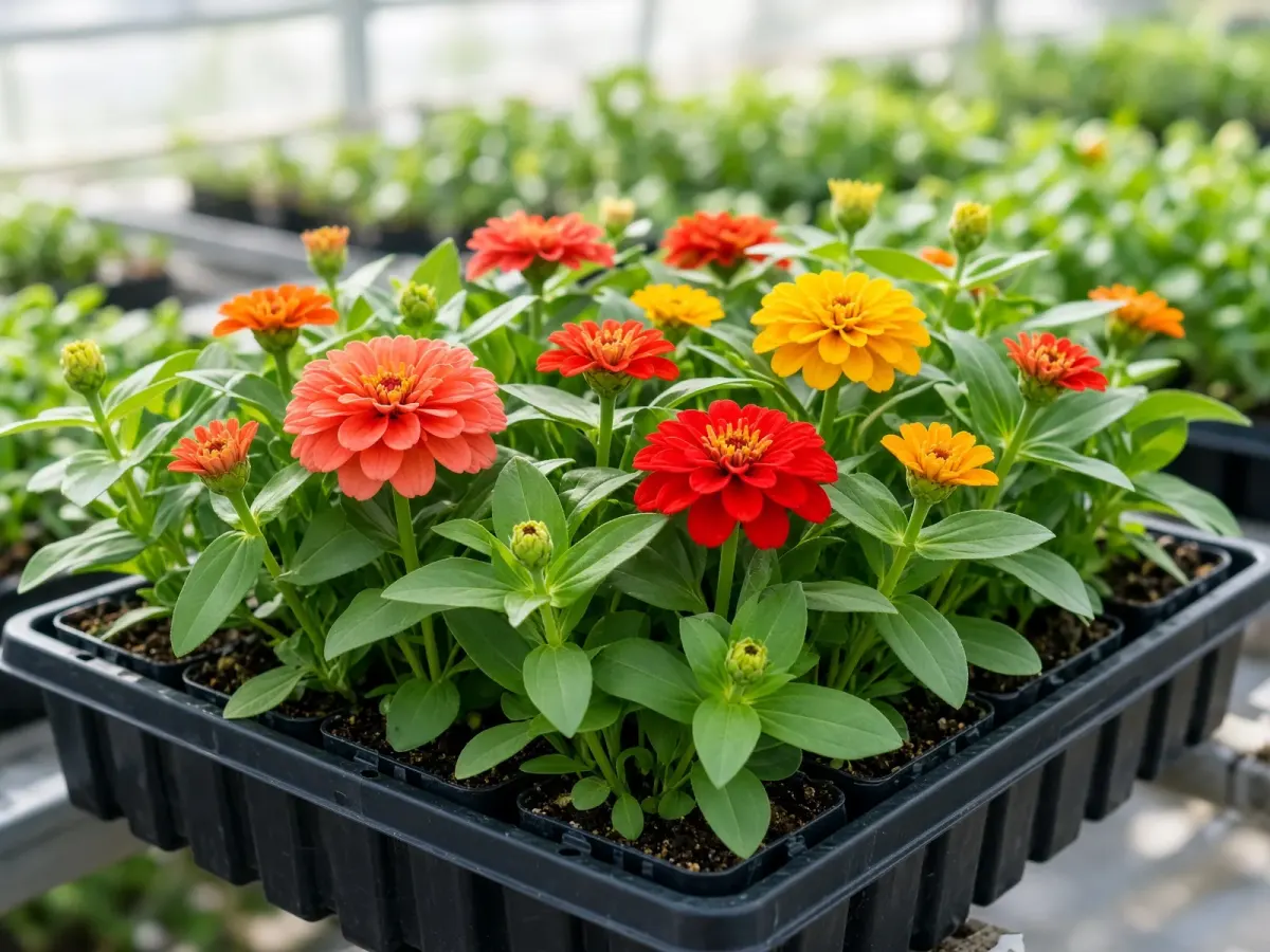 Zinnia seedling tray